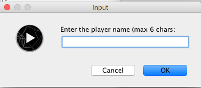 Entering player name